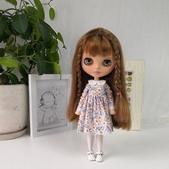 Light pink dress flowers Blythe doll. Outfit Blythe doll. Clothes Blythe doll