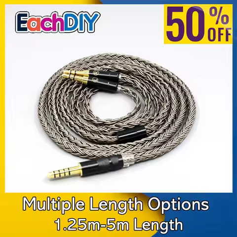 16 Core Grey Earphone Cable For Hifiman Sundara Ananda HE1000se HE6se V2 V3 he400se Arya He-35x XS L