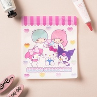 DAISO Sanrio Characters A7 Zip Bags 4pcs Colorful Heart Design