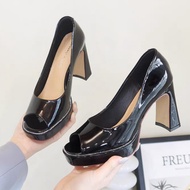 GDC121 HIGH HEEL SHOES 10P HIGH DOUBLE SOLES AVAILABLE IN 2 COLORS BLACK, WHITE LUXURY FASHION 2023