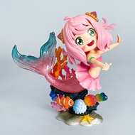 13cm Spy Family Anime Figure Anya Forger Cosplay Mermaid Anime Peripheral Pvc Model Statue Collect D