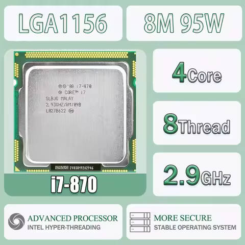 Intel Core I7-870 2.9GHz 4 Cores 8 Threads 8M 95W I7 870 Computer CPU Processor Server LGA1156