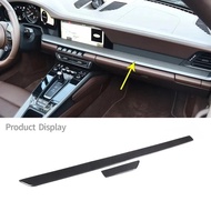 For Porsche 911 992 2019 Real Carbon Fiber Car Central Console Instrument Copilot Strip Stickers Dec