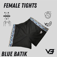 Shorts Women's S Blue Batik (Sky Batik) Black Shorts V3 Sport Black Tights Quick drying Comfortable