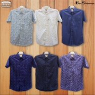 Ben Sherman Men's Short-Sleeve Business Shirt Cotton Collar Work Shirt Baju Pejabat/Kerja Lengan Pendek Untuk Lelaki