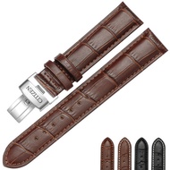 现货☼✹☃Citizen Eco-Drive Strap Leather Butterfly Buckle Watch Strap 23 22mm18 20 Men s and Women s Bra