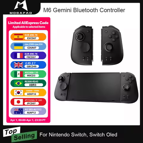 MOBAPAD M6s Gemini Bluetooth Wireless Gaming Controller with Sensing Joystick Gamepad for Nintendo S