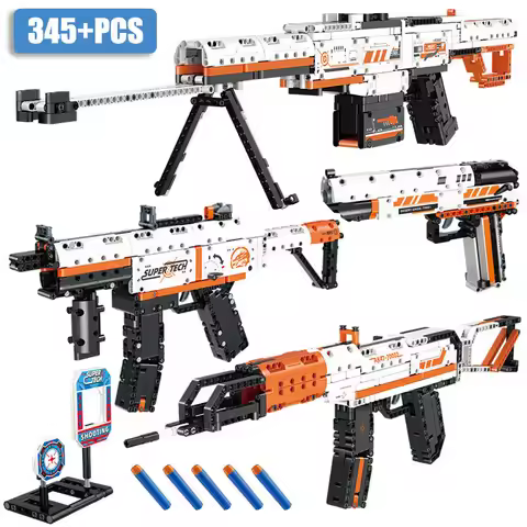 Military Ak47 Rifle Barrett Sniper Gun Desert Eagle Pistol MP5 Building Blocks Technical Bricks Toys