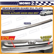 Car Toyota Alphard ANH10 2002 - 2007 Rear Bumper Guard Outer Sill Plate Garnish Protector Chrome Acc