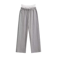 New Collection -  Lacey Sweatpants กางเกงเกงขายาวเอวลูกลายลูกไม้