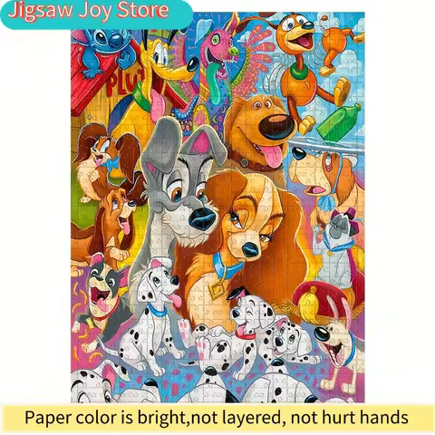 1000pcs Disney's 101 Dalmatians & Stitch Puzzle - Official Disney Movie - Large Jigsaw Puzzle with S