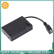 3XAA Battery Case with Cover and Switch Connected to USB Female Connector USB Female Socket Battery 