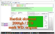 Hardisk External Eksternal Merk WD My Pasport 2000gb 2 TB 2tb 2000 GB Bonus banyak software windows
