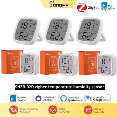 SONOFF SNZB 02D Zigbee Temperature Humidity Sensor SNZB-02D LCD Real-time Monitor Via Ewelink Alexa 