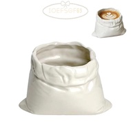 IOEFSGF69 Ceramic Coffee Mug, Handmad Heat-resistant Cloth Bag Coffee Cup,  Non-slip Handbag-shaped 