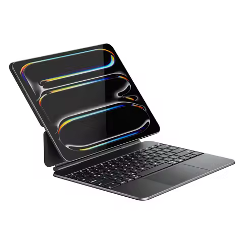 Doqo aluminum Magic Keyboard Case for Pro Air with Multi-Trackpad Slim 7colors Backlit Black
