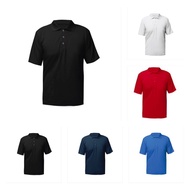 Men's Plain Polo Shirt Plus Size Collar Jersey Black Baju Besar T-shirt Kolar Hitam Kosong 4XL 5XL 6