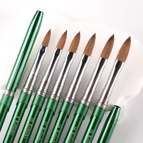 Kolinsky Nail Brush Pen Gel Brush for Nails Art Brush Manicure 3D Acrylic Liquid Powder Carving Pen 
