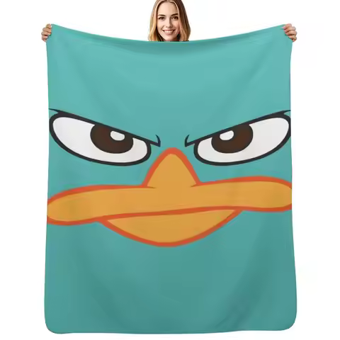 Perry the Platypus Mask Throw Blanket Cozy Light Blanket for Travel Camping Picnic
