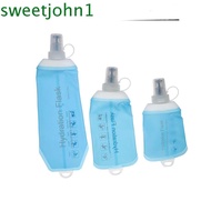 SWEETJOHN Folding Water Bottle, Soft Flask TPU Collapsible Water Bottle, Hiking Blue Water Bag Sport