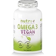 Omega 3 Vegan - 600mg DHA + 300mg EPA - 1100mg Essential O3 Fatty Acids from Algae Oil - High Dose Vegan Oil - Vegetable &amp; Vegetarian - Omega-3 without Fish Oil, Beef &amp; Gelatin