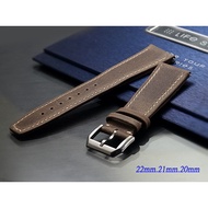 Time Exploration Limited Edition Crazy Horse Leather Quick Release Strap for Military Watches 21mm/2