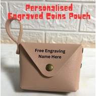 Personalized Engraved Coin Pouch | Lipstick Cosmetic Pouch| Christmas Gift |FREE Gift Card