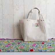 現貨!【BVM/經典手提袋(中)】盛夏花園 日本帆布 先染條紋布