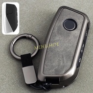 Metal Leather Car Key Fob Case Cover Keychain For 2023 2024 2025 BMW 530i 540i 740i X1 X2 X5 X6 X7 i