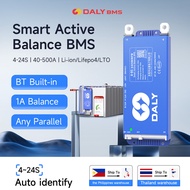 DALY แบตเตอรี่แผ่นป้องกัน BMS 4S-24S 4S 8S 16S 12V 24V 48V 40A-500A Lifepo4 Li-Ion สามารถใช้ปรับสมดุ