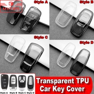 Audi Transparent TPU Car Key Case Cover Remote Keychain Shell Protector Cover For A3 8l 8Y A1 Q5 TT 