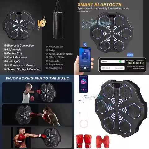 G2 GO2GETHER Music Boxing Machine, Smart Music Boxing Training Machine Wall Mounted, Bluetooth Boxin