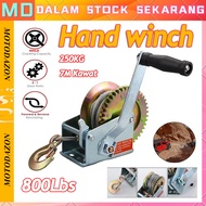 【Ready*COD】800lbs Mesin Derak Manual Tangan Hand Winch Manual Boat Winch 8M Caravan Panjang Tali Lau