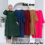 MIDI DRESS RAYON PREMIUM/BAJU WANITA POLOS/GAMIS midi terbaru