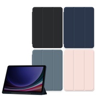 【VXTRA】軍事全防護 三星 Galaxy Tab A9 8.7吋 晶透背蓋 超纖皮紋皮套 含筆槽 X110 X115 X117