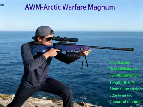 Safe Parent Kid Fun Outdoor Gel Ball Blaster AWM Full Auto Gel Gun Toys 30m Range 7.4V Battery For F