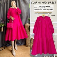 Terbaru Midi Dress Gamis Midi Dress Muslim Baju Dress Wanita Claryn