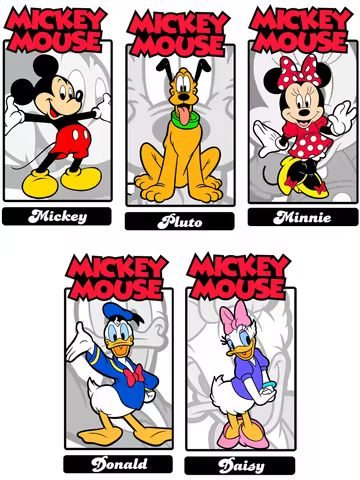 Mickey Mouse Pluto and Donald Iron on patches DIY children stripes for jeans vinyl stickers