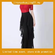 Dance since wide-legged pants waist trousers falbala joker hang down feeling acr舞蹈阔腿裤子女高腰裤子荷叶边百搭垂坠感练