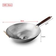 Konco 32cm/34cm Chinese Traditional Wok iron Frying pan Gas cookware Pot Kitchen Cooking Pot Stir Fry Pan No coated  Wok House Warming Gift