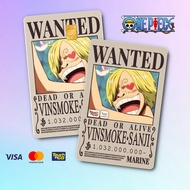 ONE PIECE WANTED POSTER - TOUCH N GO STICKER CARD / ATM CARD STICKER COVER, TNG CARD, ATM CARD
