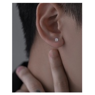 Men's sterling silver moissanite earrings, high-end, no-take-off-for-sleep earrings for men