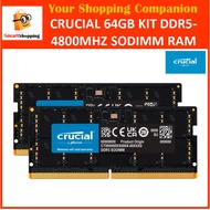 Crucial 64GB Kit (2 x 32GB) DDR5-4800mhz SODIMM RAM for Laptops - CT2K32G48C40S5 Limited Lifetime Wa