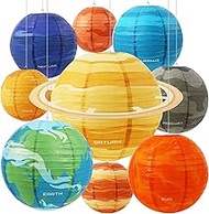 Space Planet Paper Lanterns 12In Solar System Hanging Decor Out of This World Outer Space Party Deco