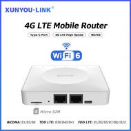4G LTE Router WiFi 6 SIM Card Modem Support 32 Device Connections Mobile Wireless Router Typc-C Inte