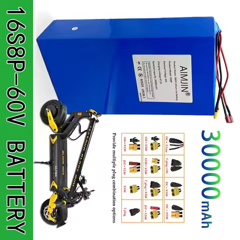 2026 New 16S8P 3000W 67.2V lithium battery with built-in BMS high-power lithium-ion battery pack 60V