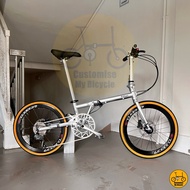 Fnhon Gust 22“ • 9 Speeds Shimano Litepro Innova Foldable Foldie Folding Fold Bike Bicycle 451 Silver Glossy Dahon Tern