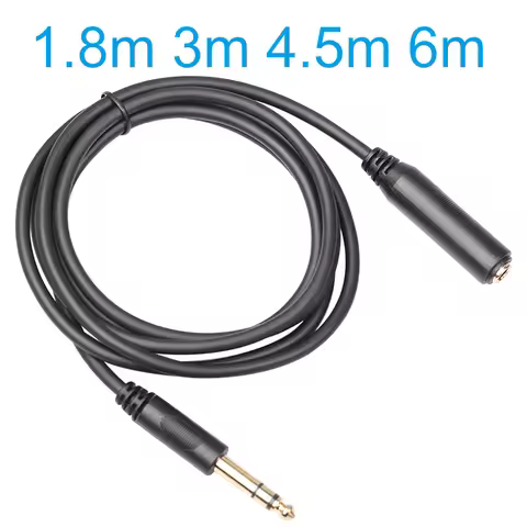 1.8M 3M 4.5M 6M Stereo 1/4 Inch TRS 6.35mm Male to Female Audio Extension Cable for Guitar Amplifier