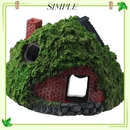 SIMPLESHOP Aquarium Decoration, Resin Thatched House Hobbit House, Simulation Simulation Betta Hideo