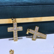 Accessories Pendant Xiaohongshu Cross Material 18k Gold Handmade Pendant au750 Necklace DIY Crystal 